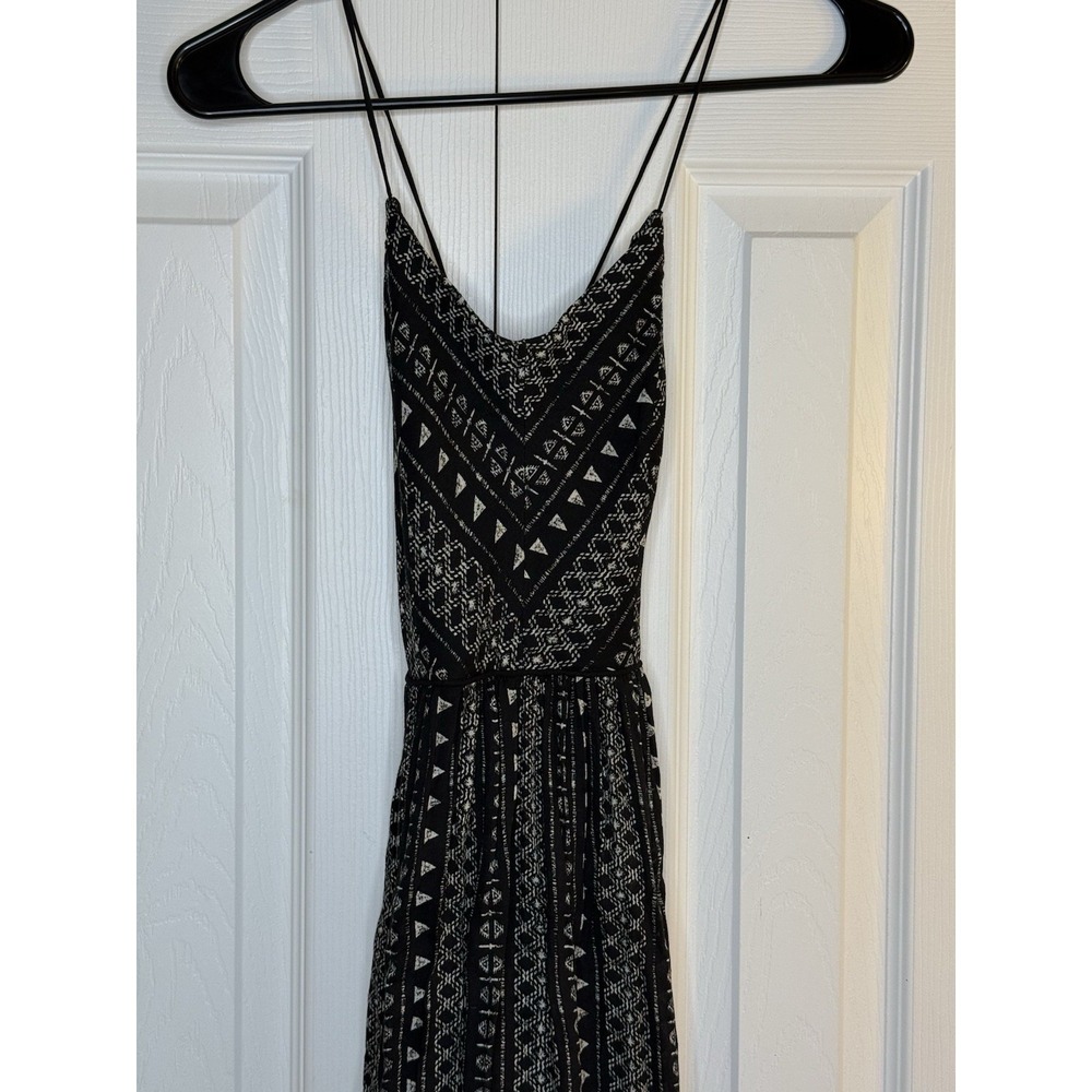 Forever 21 Dress Strappy Back Maxi High Side Slits Cami Geometric Boho Sz S